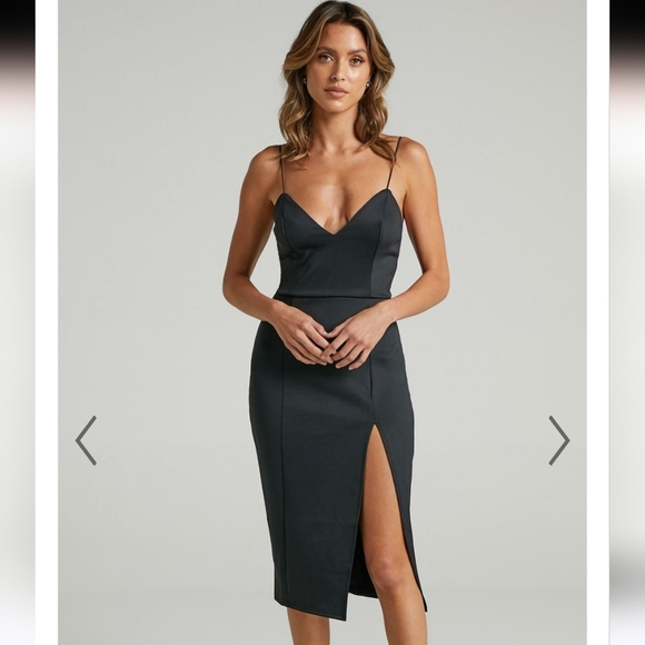 SHOWPO Big Ideas Midi Dress In Black. Size 4 NWT - Picture 4 of 15